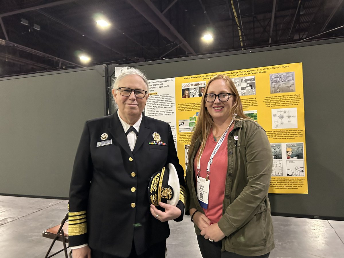 Just showing off our #GraphicMedicine project to Admiral Levine. #APHA2023 #PublicHealthNursing