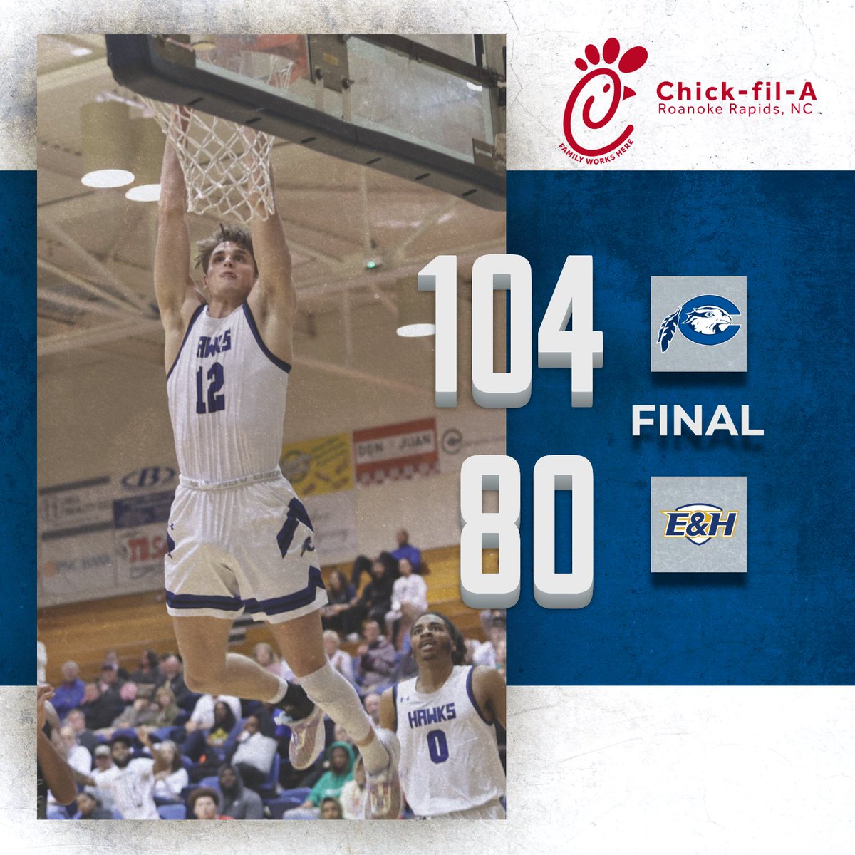 cuhawks's tweet photo. Century mark for the first time this season behind a school-record three-pointers made.

Hawks move to 2-0 on the season with a victory over Emory &amp; Henry. https://t.co/EZYSo5epOW