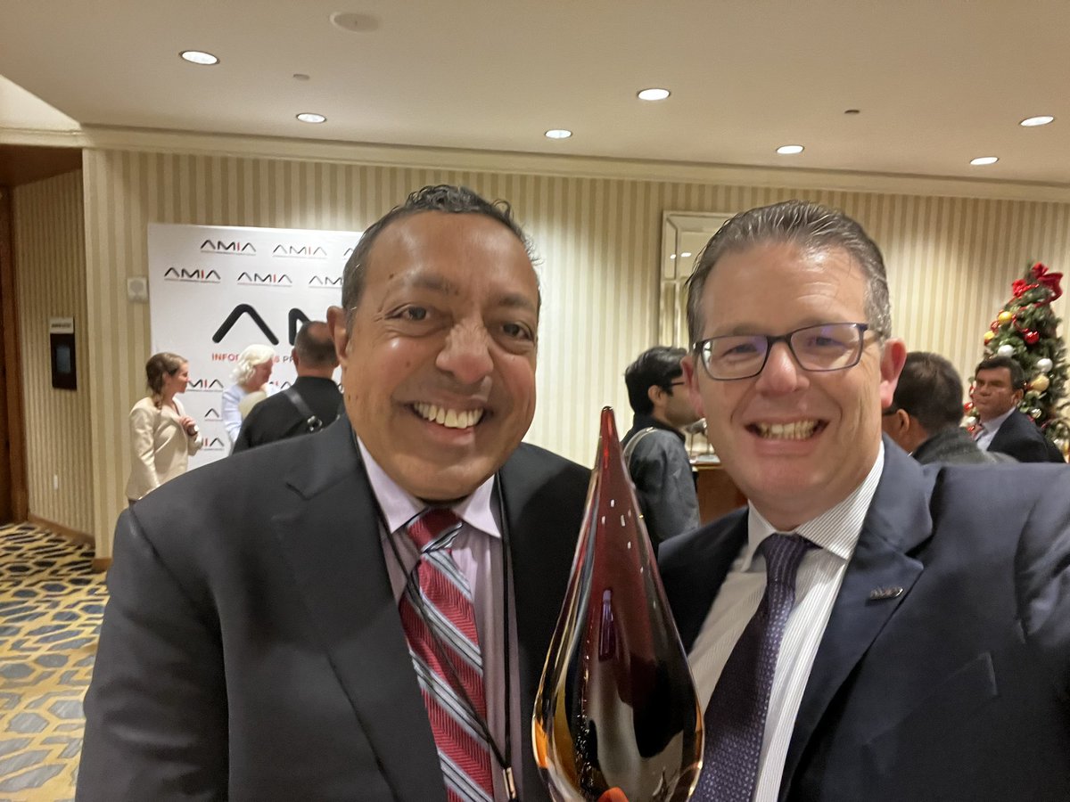 Congratulations to my good friend and colleague <a href="/atulbutte/">Atul Butte</a> for receiving the <a href="/AMIAinformatics/">AMIA</a> William Stead Award for Thought Leadership in Informatics at #amia2023!