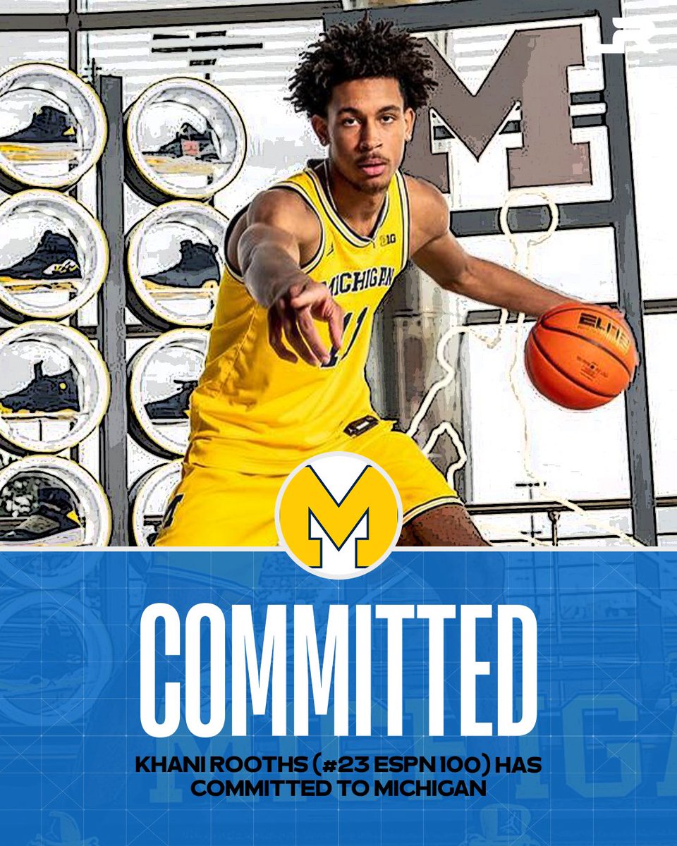 Top 30 senior Khani Rooths has committed to Michigan 🔵🟡 @Khani_Rooths