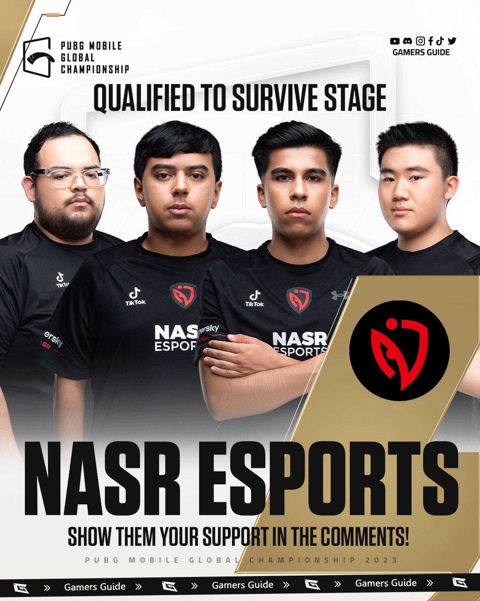 QUALIFIED TO SURVIVAL STAGE 🔥

تأهل ممثلي الشرق الأوسط وأفريقيا فريقان NIGMA و NASR
 إلى SURVIVAL STAGE 🤩

بالتوفيق للفريقين في المرحلة القادمة، وجه لهم دعمك في التعليقات! 🙏

#pmgc #pmgc2023
#esports #pubgmobile