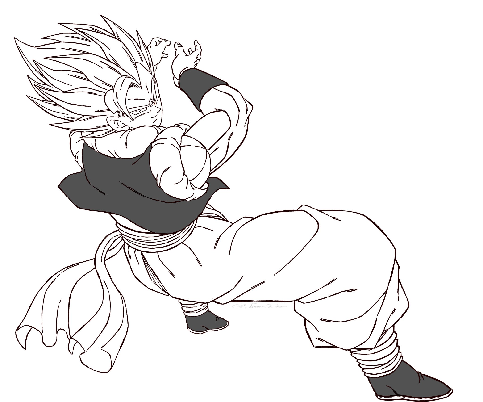 gogeta, vegetto, vegetto, and gogeta (dragon ball and 3 more) drawn by  jiajiajiajiaa