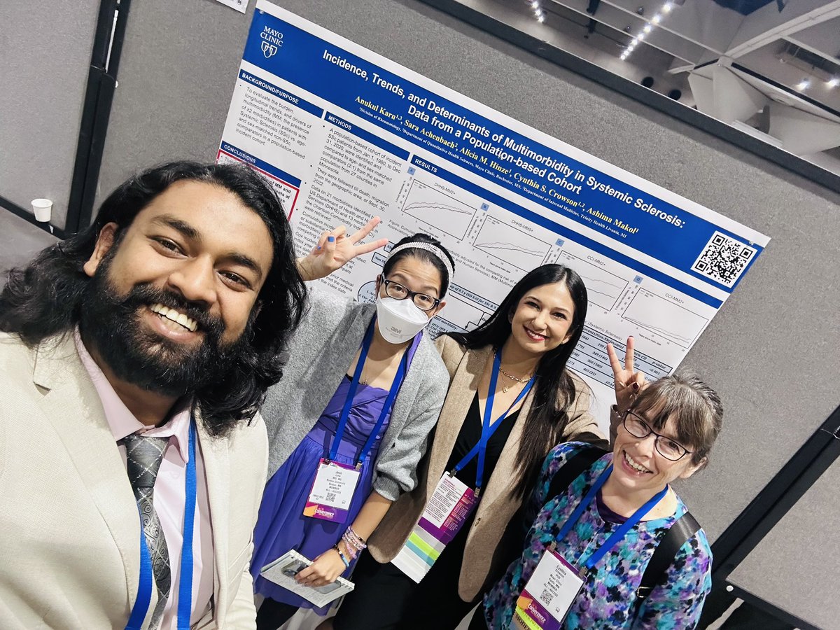 AshimaMakol's tweet photo. And here’s the 3rd one! Strong work @karnanukul !! 

⚠️ #Scleroderma incidence rising in the Midwest US (work that involves 26 additional counties and Olmsted)! 

#ACR23 @ACRheum https://t.co/P8GmCnIoxu
