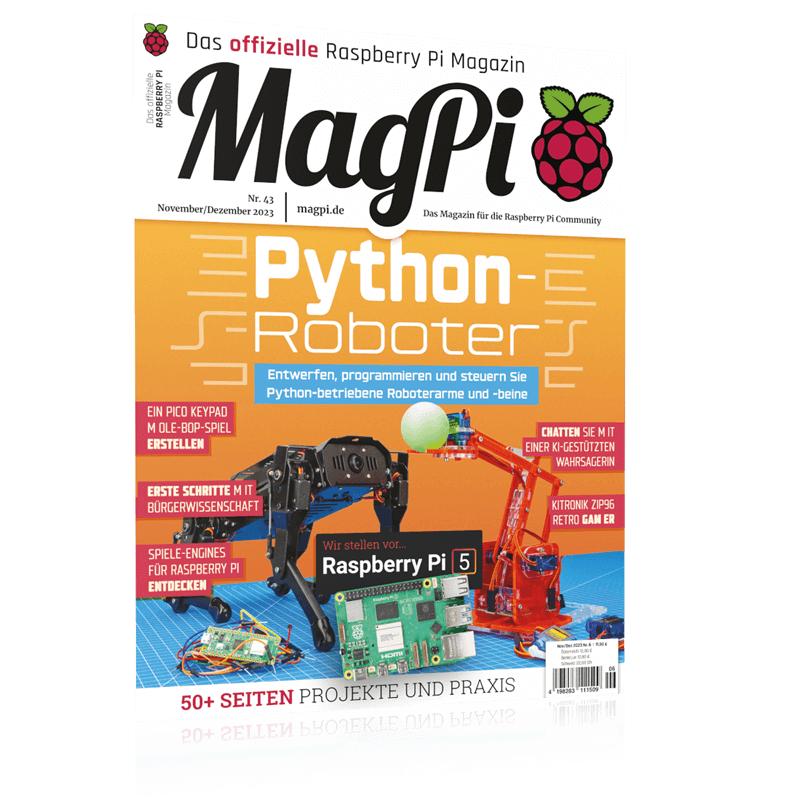MAGPI NOVEMBER/DEZEMBER IST ERHÄLTLICH!
ow.ly/6koW50Q6KPO
Das aktuelle Heft ist wieder vollgepackt mit Neuigkeiten, Testberichten, praktischen Anleitungen und einer großen Anzahl von DIY-Projekten.
#magpi #raspberrypi #raspberrypi5 #elektronik