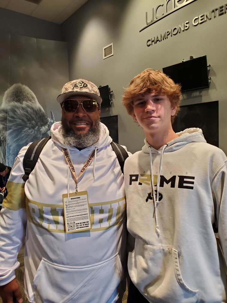 <a href="/CUBuffsFootball/">Colorado Buffaloes Football</a> <a href="/CURecruits/">CURecruiting</a> <a href="/CUBuffsFootball/">Colorado Buffaloes Football</a> thank you for your hospitality yesterday! My son <a href="/BrettO2026/">Brett Ottensmeyer</a> is a 6’3 2026 #QB
It was awesome meeting <a href="/UncleNeely/">Uncle Neely</a> and several other coaches that took time out before the game to talk to him! <a href="/CoachPatShurmur/">Coach Pat Shurmur</a> @ob_buffaloes <a href="/DeionSanders/">COACH PRIME</a>