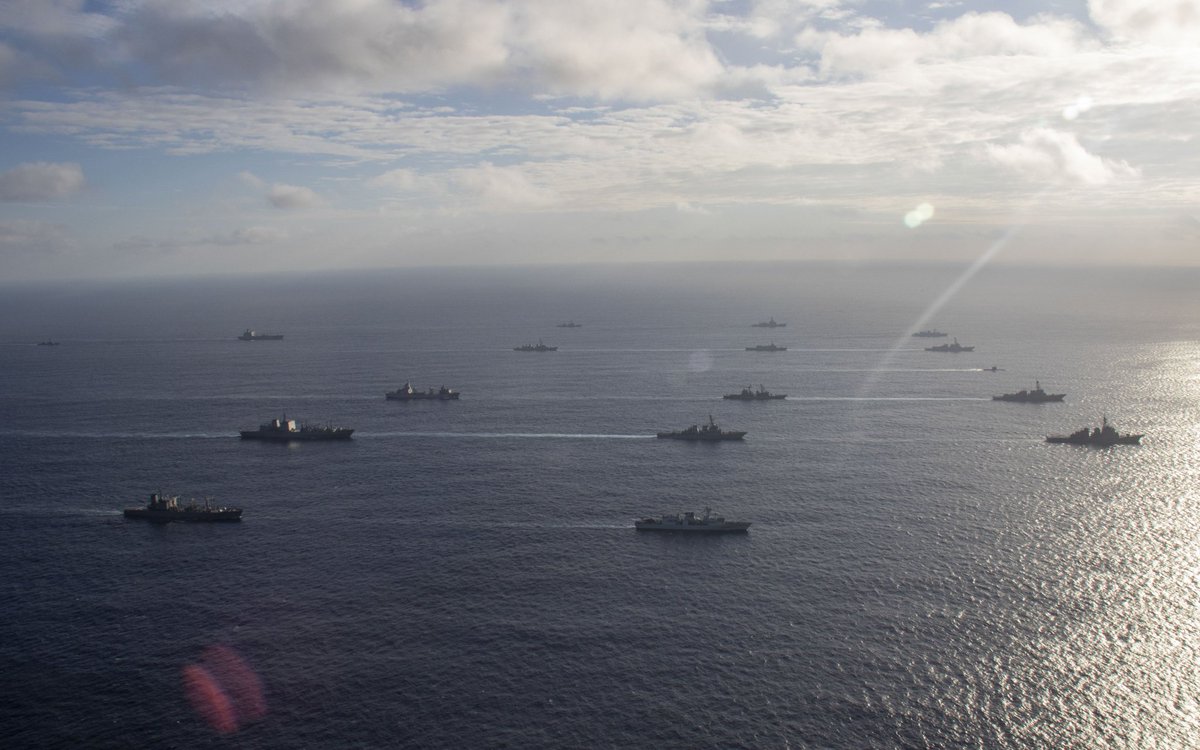 Images of Exercise (ANNUALEX) being carried out in the Philippine Sea, consisting of the navies of Japan, USA, Canada and Australia.