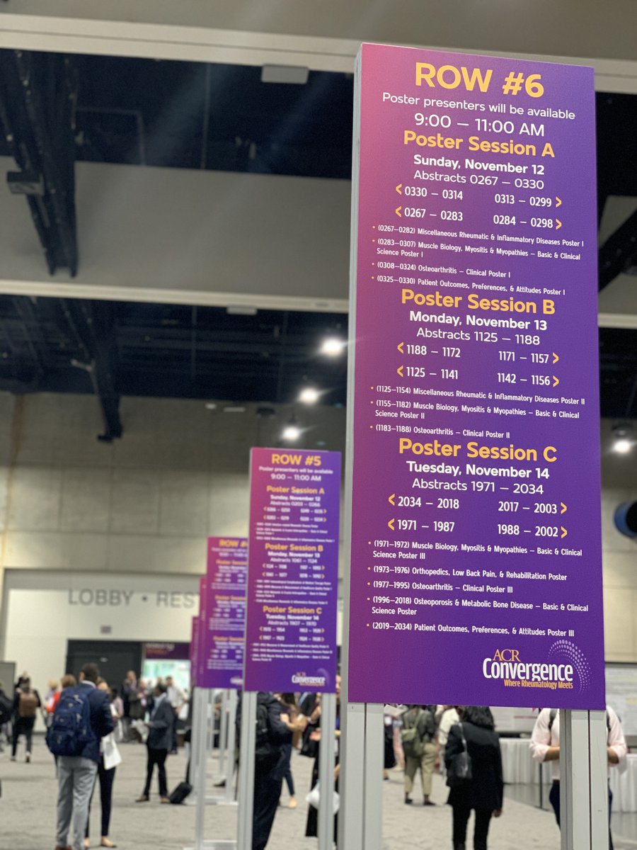 ACRheum's tweet image. And we’re back! The #ACR23 Poster Hall is officially open for business, 8:30 AM to 4:00 PM PT, Sunday through Tuesday. 👏👏👏