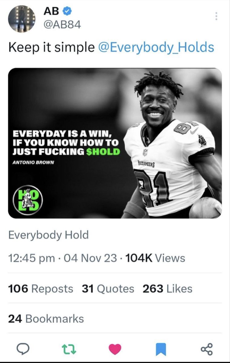 DeepDishCrypto's tweet photo. Ask yourself why so many big names support $HOLD @Everybody_holds ?
@wallstreetbets
@NjTank99
@ClarissaYorke
@AB84
@EllenQueenNFT
@jazminpinedo
@Paddy_Stash
@iambroots
@ianheinischmma
@Poe_Ether
@joegrower420
@ChadCaff
@realdogen
@IHunt100xGems
And many many many many more! The #HOLD community is amazing and this project is a crypto movement!
$BTC $SHIB $DOGE #memecoins #Altseason #sundayvibes