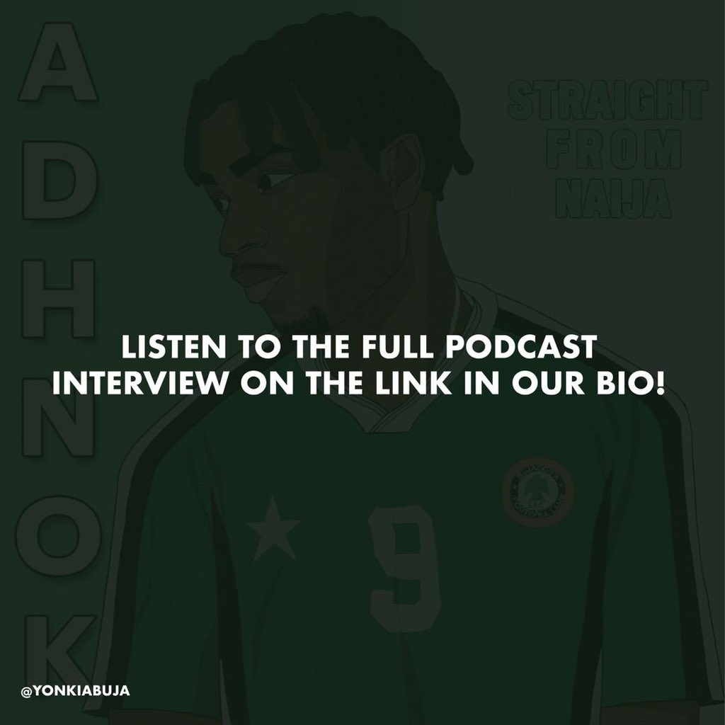 yonkiabuja's tweet photo. Out of Naija, Straight from Naija... 🇳🇬🎶

We spoke to Ayo AKA Adhnok (@adhnok) about his viral hit, inspirations and journey as a creative!

Listen to the pod episode on Spotify and Apple Music! https://t.co/vMuKv0PR9P