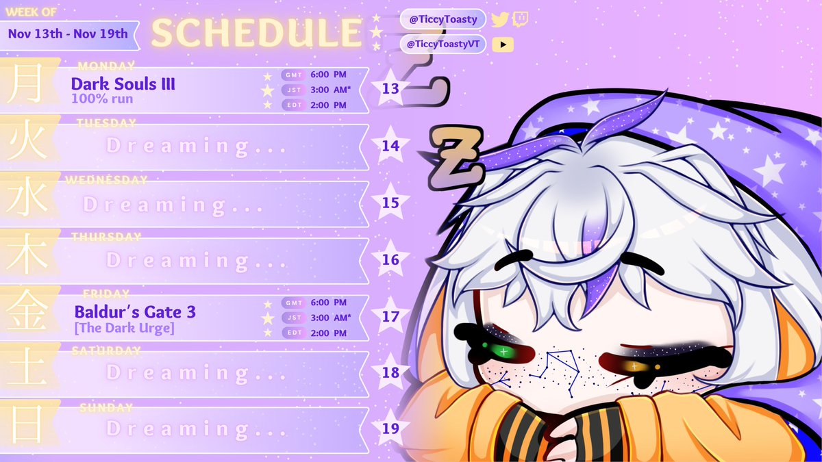 TiccyToasty's tweet photo. ๐ This Week's Schedule ๐
๐ Links ๐
๐https://t.co/itLwPzBQZe
๐https://t.co/50ttm61VeV
๐https://t.co/Bj6UzszDdD
๐https://t.co/dWf4qKA8iR
๐ Tags ๐
๐#TiccyToasty
๐#Graffitoast https://t.co/v0GTKbX2qZ