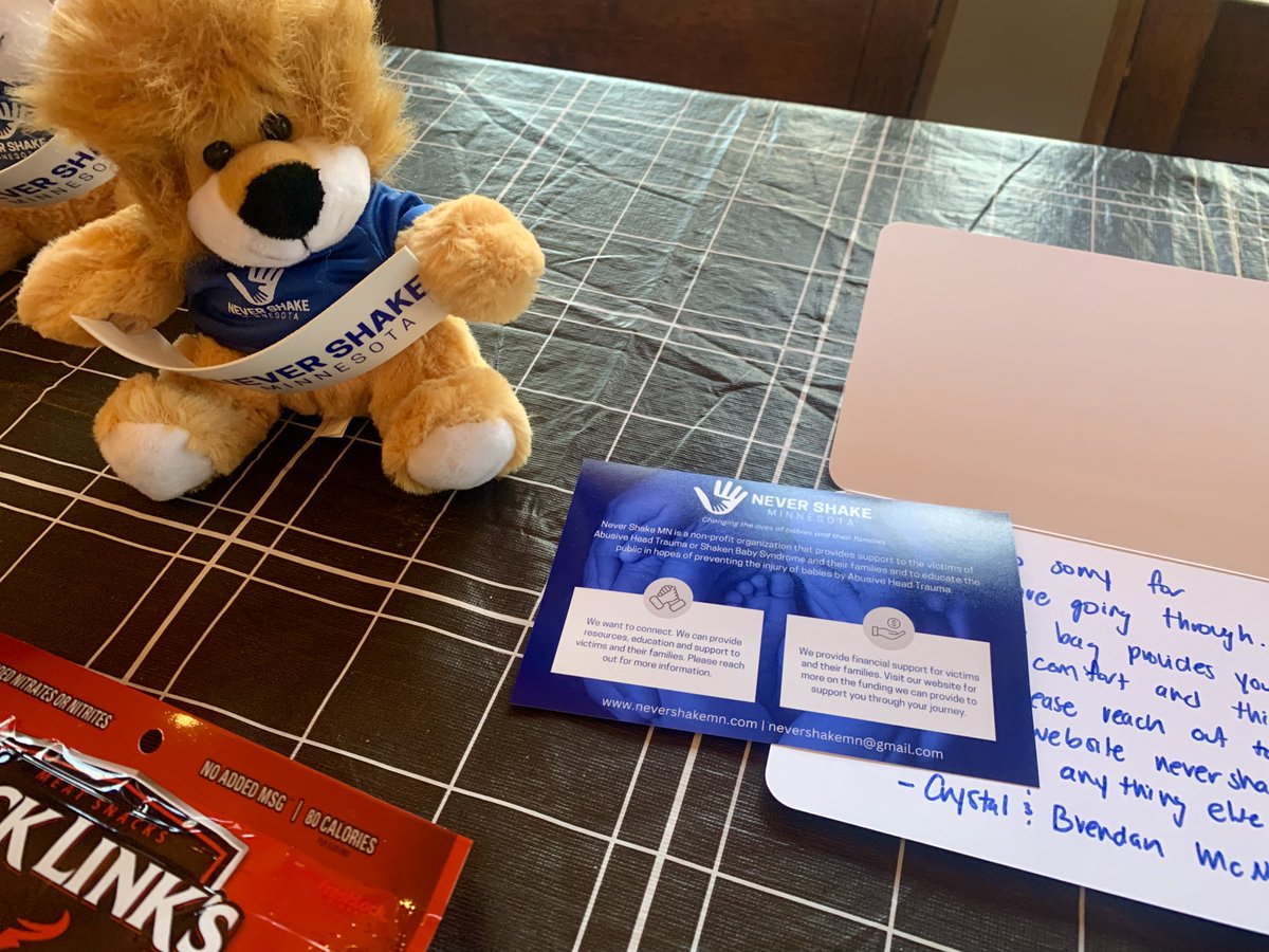 NeverShakeMN's tweet photo. Thanks to your generosity, we have been able to pack our first hospital bags bound for pediatric trauma level 1 hospitals in the Twin Cities. The bags are filled with things we wish we needed in the hospital. #nevershakemn https://t.co/TyjQetJrce