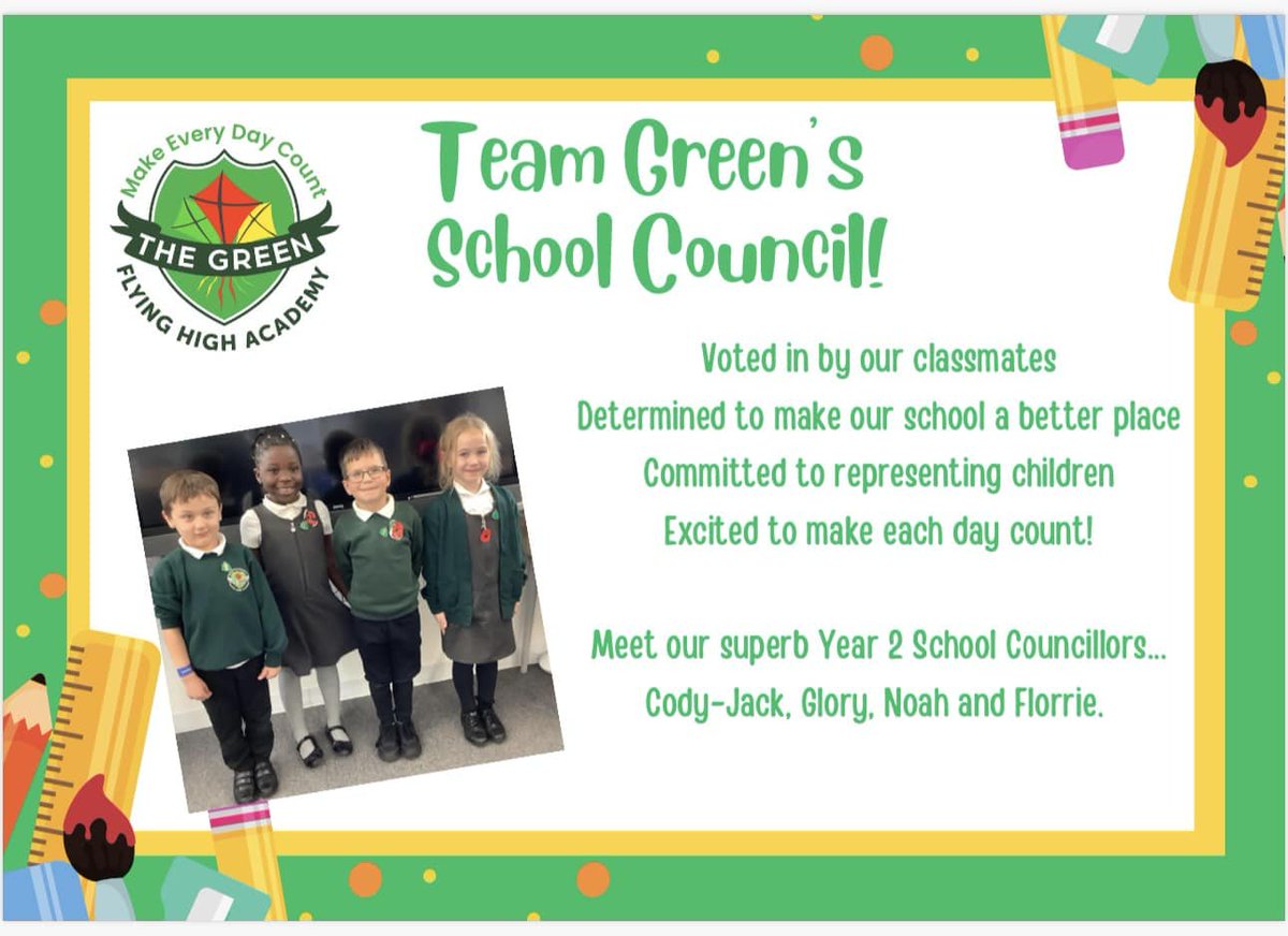 📷 Introducing our School Council 📷

📷Voted in by classmates
📷Determined to make our school a better place
📷Committed to representing children
📷Excited to make each day count

We can’t wait to see what you achieve at school!

<a href="/FlyingHighTrust/">Flying High Partnership</a>