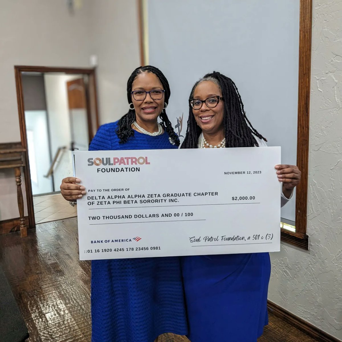 monigo007's tweet image. I enjoyed worshipping @lcfchurchfrisco
Thanks to Soul Patrol in Frisco, we received a $2k grant for scholarships along with our sisters @zphib_phipsizeta and 7 other organizations. Soul Patrol raised $18k+ at their 4th annual Juneteenth riding rally. 

#ServiceIsWhatWeDo