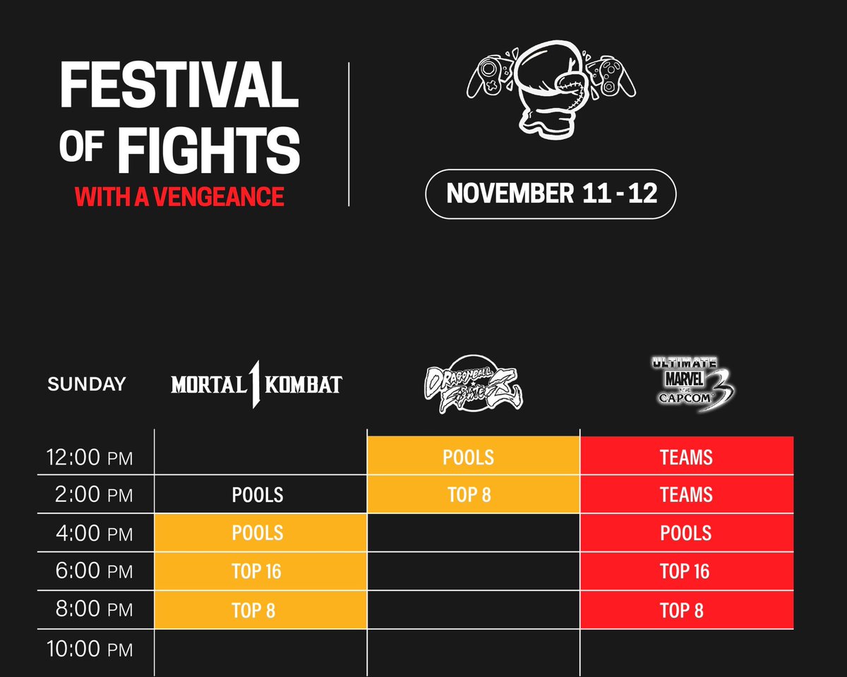 Marvel Marvel Marvel in California today!

A ton of GOATs 🐐 pulling up. 
Chris G
ApologyMan
The Urban EVO champion Jibrill (we take credit 👽)
Frankie G 🇵🇷
The Cali players and ME

12PM PST for teams
4PM PST for main main bracket

Stream: twitch.tv/plusframesgg
<a href="/FestivaloFights/">Festival of Fights</a>