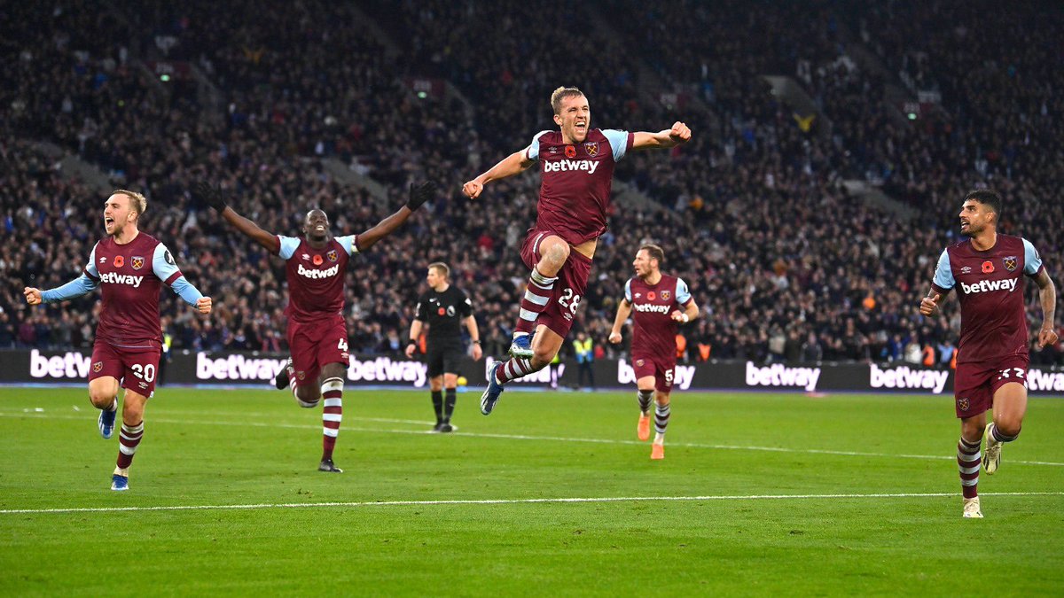 Perfect way to finish the game with the win before the international break ⚒️❤️ Well done lads!! Believe until the end. Thank you for the support fans 💪🏽