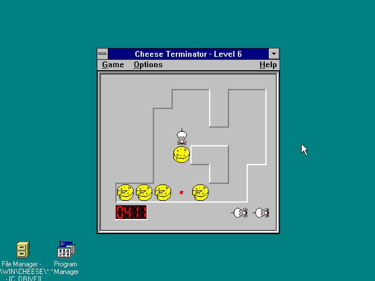 dosnostalgic's tweet photo. Cheese Terminator (Windows 3.x, 1992) #NotDOS https://t.co/dK5VIf375Y
