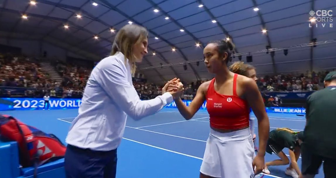 Devin_Heroux's tweet photo. WORLD 🇨🇦🎾 CHAMPIONS 

CANADA WINS THE BILLIE JEAN KING CUP FOR THE FIRST TIME 

Leylah Fernandez wins in straight sets to secure victory for the Canadians. 

What a time for tennis in Canada. https://t.co/cYBvCu1Ou8