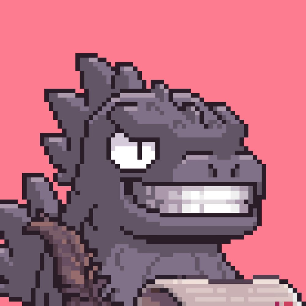 A huge thanks to the legend Raymond who gifted me this gen. 

This was for the content I create &amp; so this clean-looking smiling Kaiju with a Quill &amp; scroll fits perfectly!

Such a good gesture means soooo much in this space which is rather filled with PvP. 

Thank you again. 🙏
