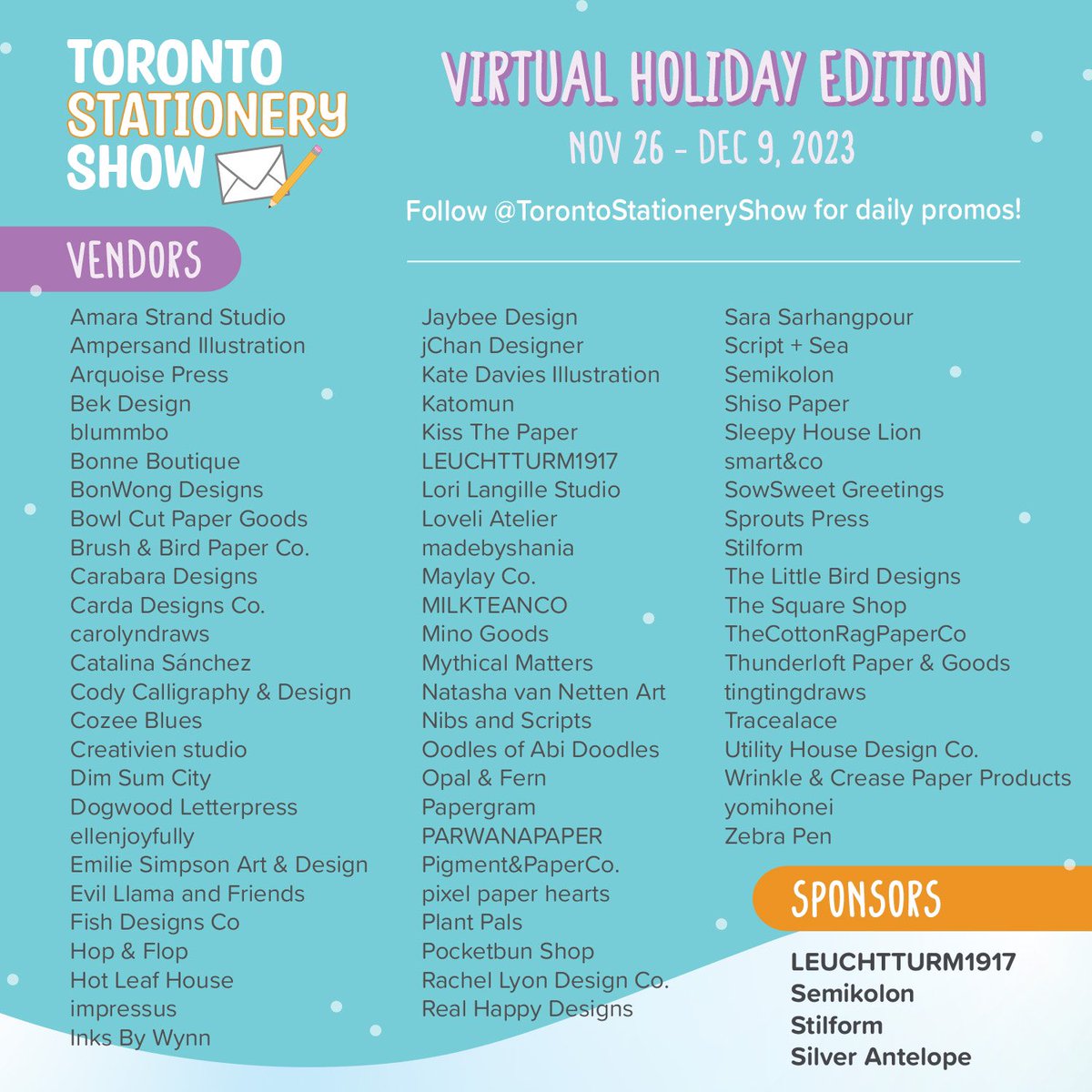 nibsandscripts's tweet image. T-minus 14 days for the @TOstationery Holiday Virtual Market!

It’s been a bit, but I always have time for a good holiday event; mark your calendars: Nov 26th to Dec 9th!

Enjoy a preview of what’s in store; like a mini advent calendar 

#countdowntochristmas #torontocalligrapher