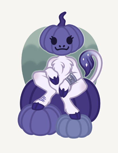 Posting a lower-res version of the original. <a href="/cosmicorn/">UNI 💕🦄</a> dropped this beautiful little unicorn punkin' head into my lap a little while ago and I didn't get the chance to scream about it in public yet.

AAAA LOOK! LOOK AT SHE! This is so charming and I appreciate it so much. 😍