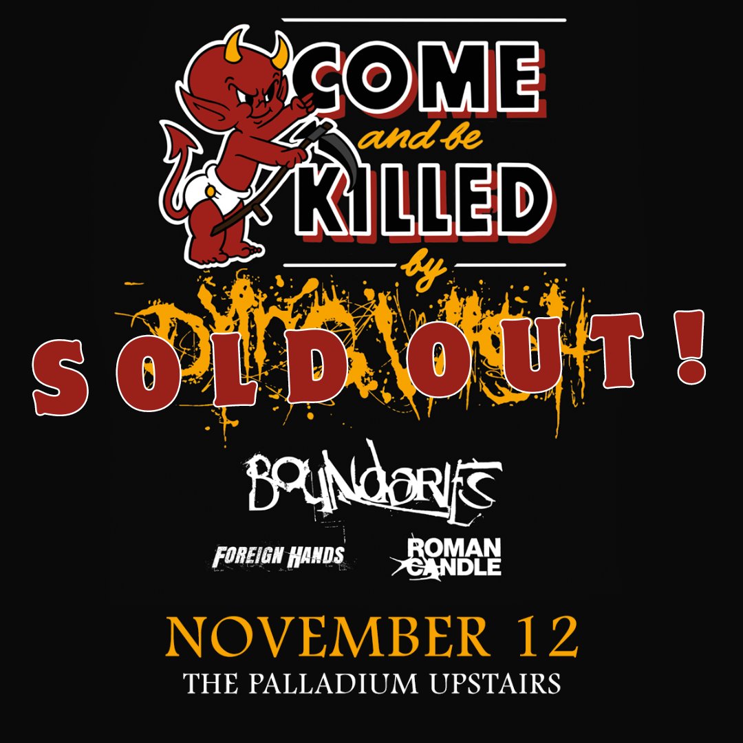 TONIGHT: @dyingwishhc plays a SOLD OUT show in Worcester this evening with @BoundariesCT @foreignhandsDE & @RomanCandle! 🔪

PLEASE NOTE: This show is COMPLETELY sold out and no more tickets will be available. Beware of scammers offering tickets.