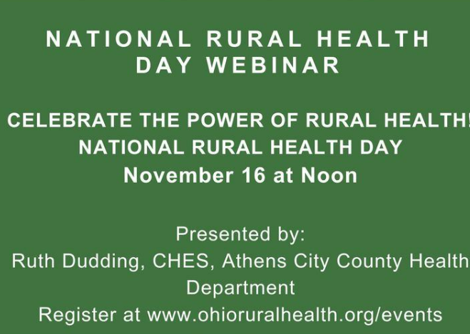 hcom_orup's tweet photo. A reminder that on Wednesday, November 16th, there will be a National Rural Health Day Webinar. https://t.co/oY794zsJOG