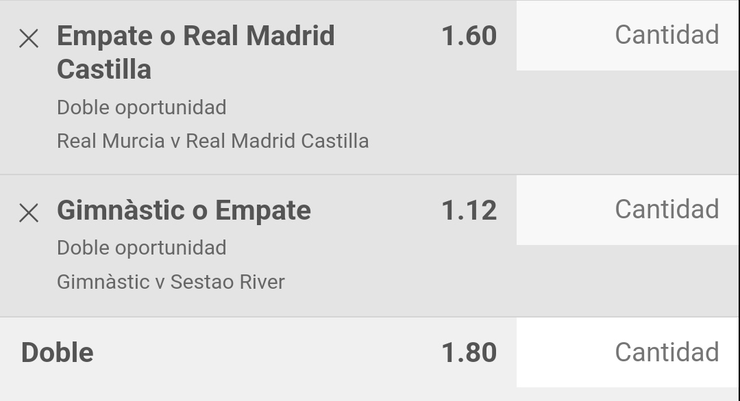 StudioBets's tweet image. 📺 1 RFEF 🇪🇸

⚽️ Real Madrid Castilla o empate 
⚽️Gimnástic o empate

⏰20:00
💰1'80