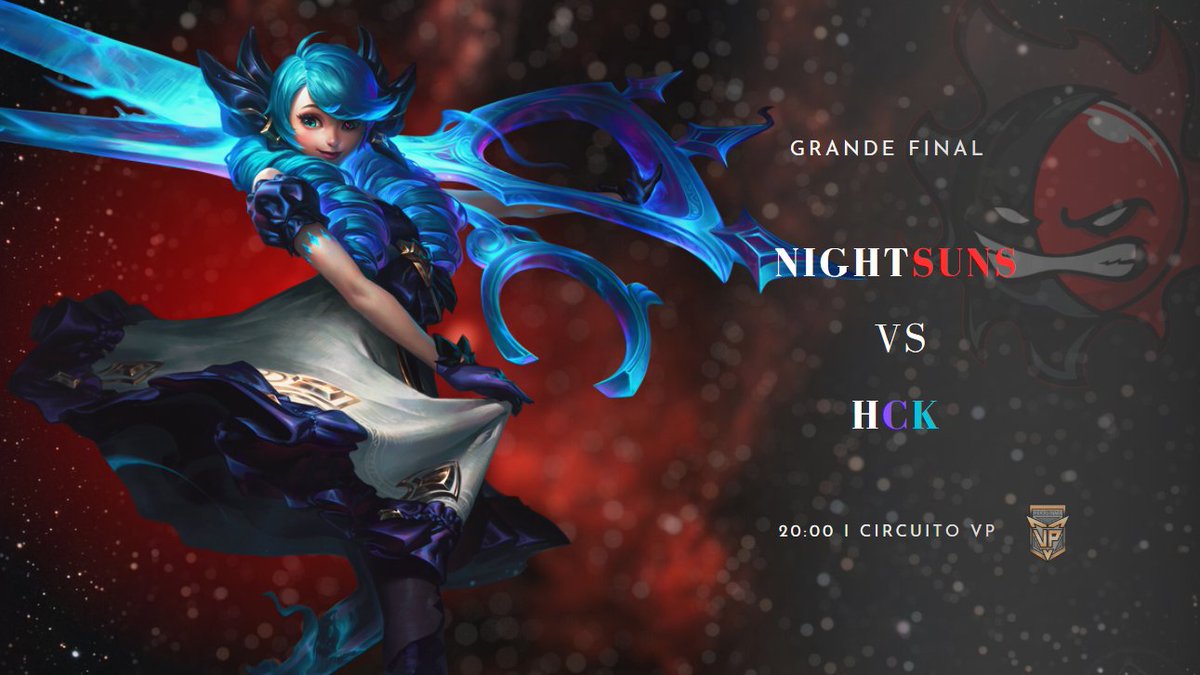 Se tem final, tem Nightsuns! Dia de decidir o título do Circuito @ViniPedrosoVP contra a já conhecida <a href="/hckcorp/">Hackers Corp.</a>.

Além disso, é aniversário do jogador com mais títulos na história da Org, parabéns <a href="/T1nga_LoL/">T1nga</a>! Contrato de alma com a NS renovado com sucesso!!!!