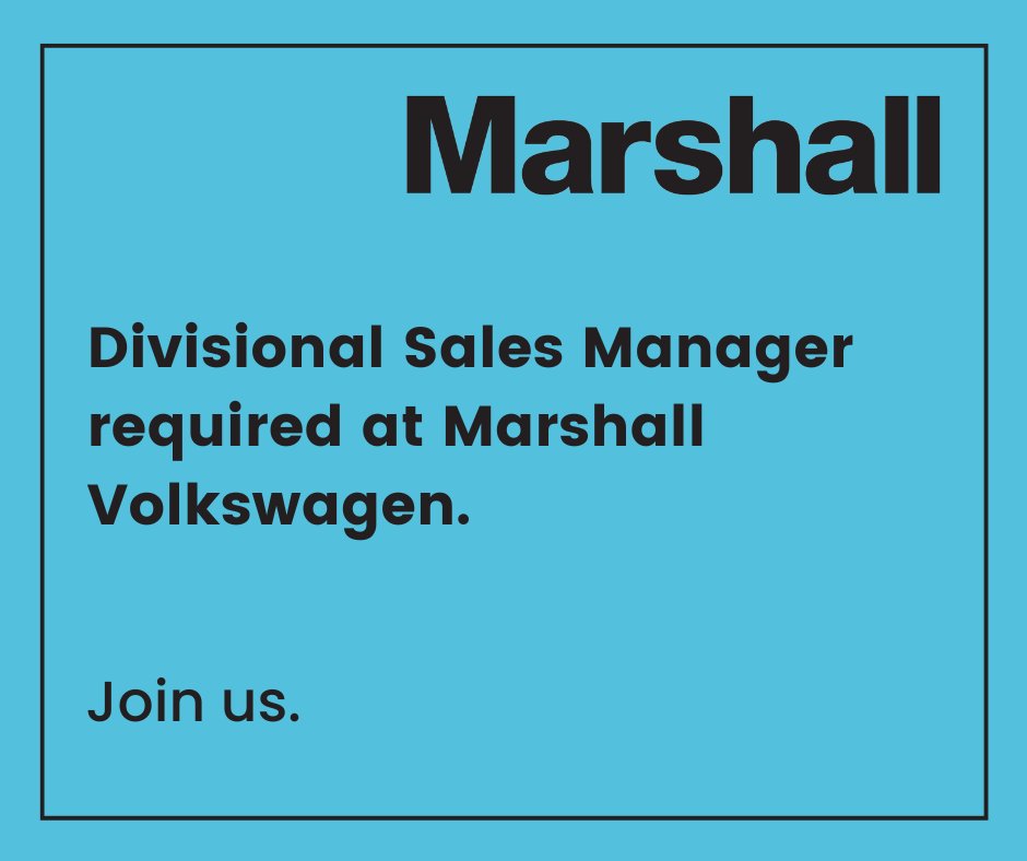 Divisional #Sales Manager required at Marshall #Volkswagen. Join us.

To find out more and to apply online see &gt;
ce0572li.webitrent.com/ce0572li_webre… #jobs