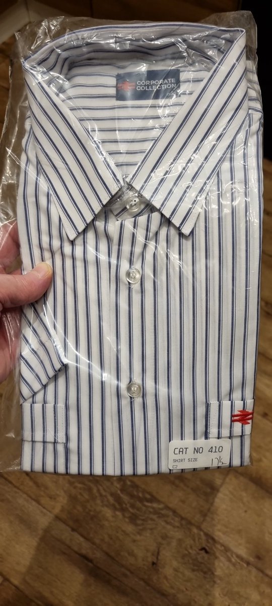 LaneCold's tweet photo. That moment when you unwrap a new shirt!! Properly packed with pins holding it together too!
A new (old) dawn begins with the work uniform
#BritishRail
#CorporateCollection
#Thesmartestraiwayuniform https://t.co/XcJ3WiVC42