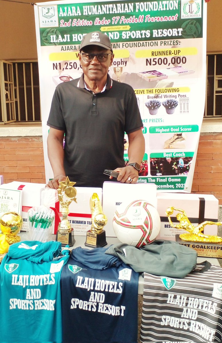 Alh. Dr. Bayo Jimoh, ED of <a href="/AjaraFoundation/">Ajara Humanitarian Foundation</a> said, "This tournament will unearth more <a href="/papilokanu/">Kanu Nwankwo</a>, <a href="/victorosimhen9/">Victor Osimhen</a>. There are hidden talents and we have to give them platform. Exceptional talents will move to <a href="/ilajifc/">ilaji football club</a> for further tutors by our partner <a href="/ilajiResorts/">Ilaji Hotels & Sports Resort</a>".

#AjaraU17FC