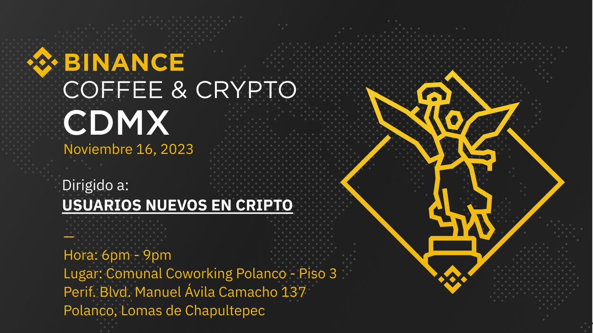 🚨 ATENCIÓN 🚨 Binancian en CDMX: ¿eres nuevo en el mundo cripto y no sabes  por dónde empezar? ¡Este Coffee & Crypto en México es para ti! Aprende de  la mano de