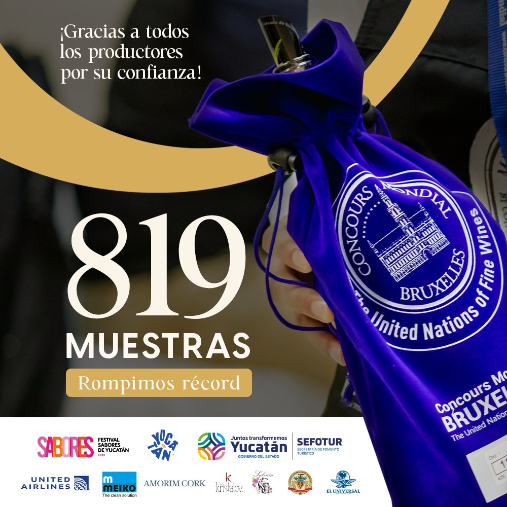 En su séptima edición, el México Selection by CMB rompió nuevamente el récord. Este año tenemos 819 muestras participantes... ¡Gracias a todos los productores por su confianza! 🇲🇽🍷

#MéxicoSelectionbyCMB #Yucatán2023