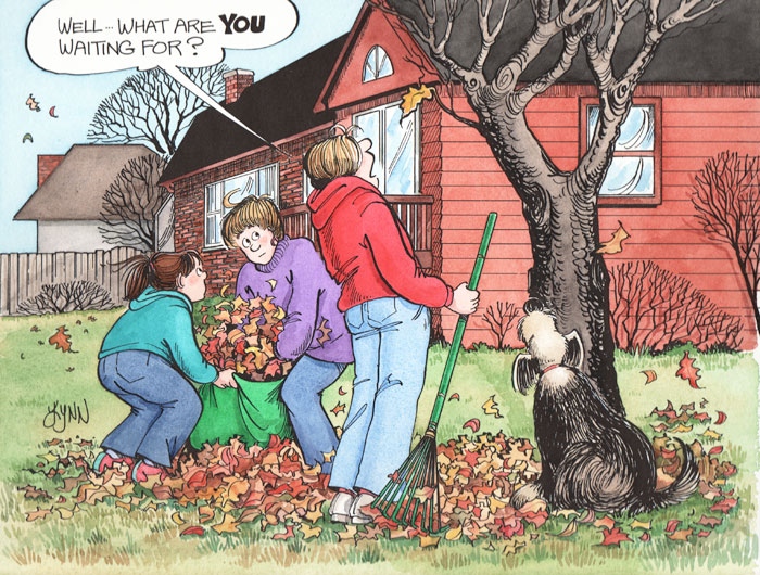 fborfw's tweet image. Elly really wants that last leaf to fall, please and thank you! #raking #fallleaves

--
April and Elizabeth help Elly with the raking, but there's one last leaf still clinging to the tree. Elly wants to know what it's waiting for.
