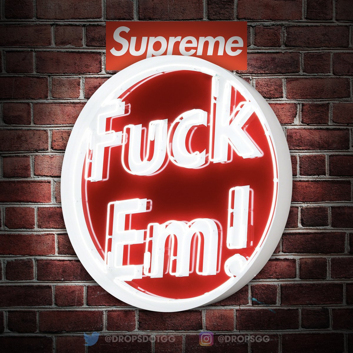 Supreme Large Fuck Em Neon Sign is set to release this week