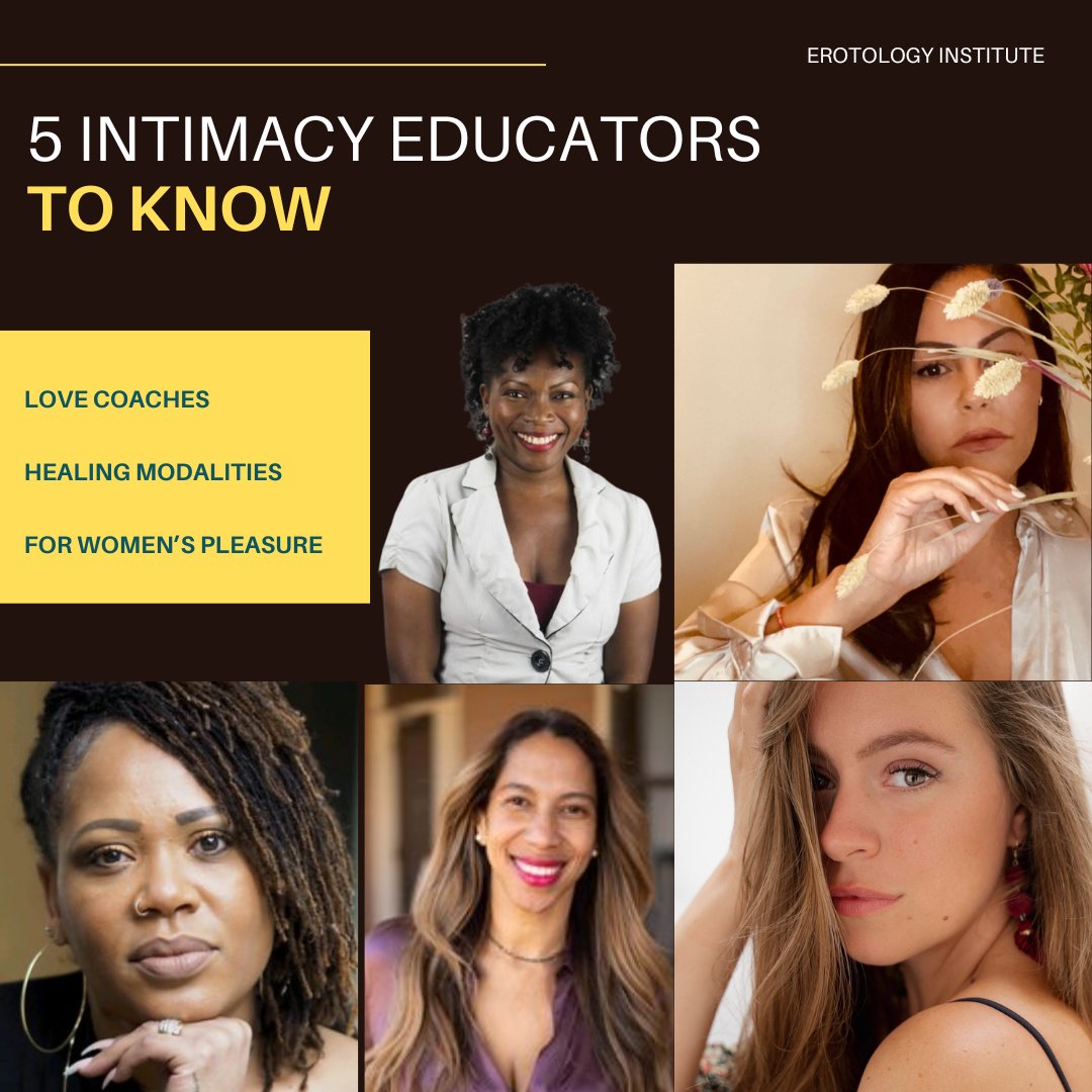 Habeeb_Akande's tweet photo. 5 Intimacy Educators To Know...

1. Onika Henry is a sexologist from Trinidad and Tobago and co-founder of O'Henry Consultancy Services, where she provides psycho-educational services for sexual wholeness and wellness. For more, @Otasha18 and @onika_natasha_henry

2. Charifa Janga is a holistic transformational mentor and wellness coach from Curaçao. She is the founder of Bloom with Chari where she provides counselling services on intimacy and sexual well-being. For more @simply_chari @bloomwithchari

3. Dr. Jeshana Avent-Johnson is a clinical psychologist from America who provides sex & relationship therapy and women's holistic healing at @theintimacyseminars . For more, @unapologetikallyj @Got_Intimacy

4. Elena Laky is a fertility and love coach & clinical sexologist from the US. Founder of Bodeology LLC, she helps women live an orgasmic life. She also facilitates women-only workshops on intimacy and women wellness. For more, @elenalakay 

5. Sophie Josephina is a polarity teacher and sex & relating coach from the Netherlands. As an ex-data scientist raised in tantra and quantum physics, she helps men and women deepen connection and their relationship to the masculine and feminine. For more @SophieJosephina