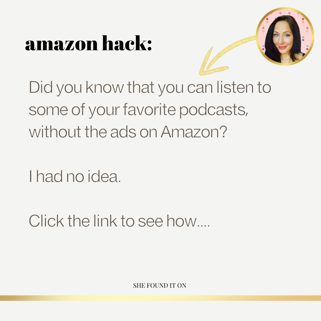 SheFoundItOn's tweet image. 📻 Did you know that you can listen to some of your favorite podcasts, without the ads on Amazon? 🎙️

See If Your Favorite Podcasts Are On Amazon Podcast Here:
amzn.to/3R8WD8Z

#amazonhack #shefounditon #savemoneyonamazon #amazoninspire #amazonpodcast