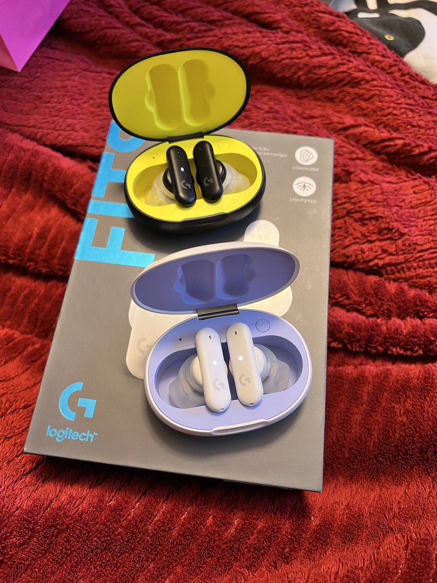 Ryan got me <a href="/LogitechG/">Logitech G</a> fits that I wanted for my bday and now we have his &amp; her ear buds 😇🥳