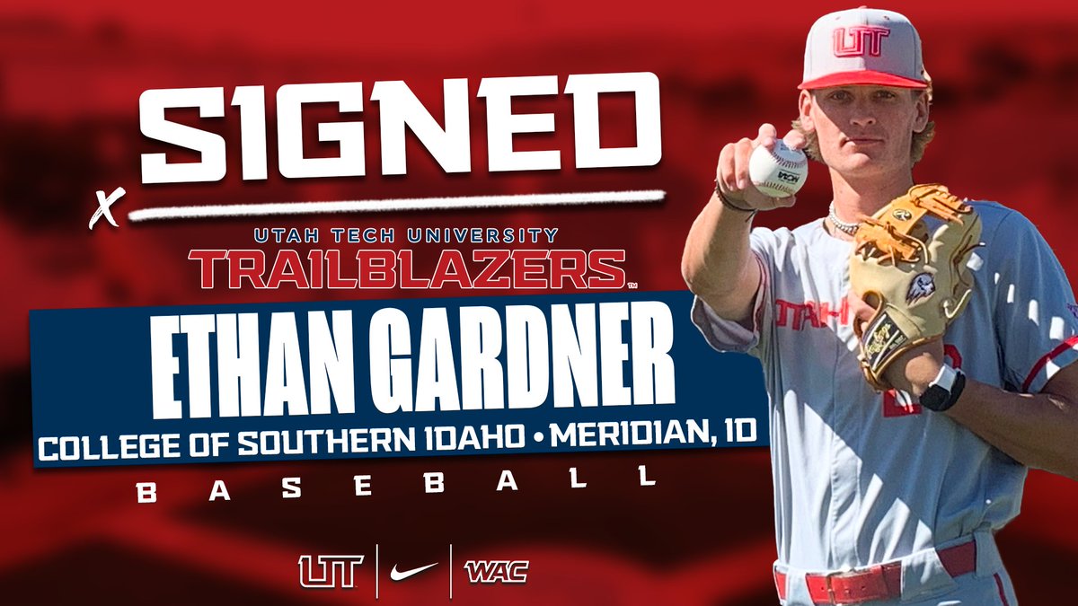 Utah Tech Baseball (@utahtech_base) on Twitter photo Welcome <a href="/EthannGardner/">Ethan Gardner</a> to the Trailblazer Baseball Family! #UtahTechBlazers | #WACbsb | #NationalSigningDay Welcome <a href="/EthannGardner/">Ethan Gardner</a> to the Trailblazer Baseball Family! #UtahTechBlazers | #WACbsb | #NationalSigningDay