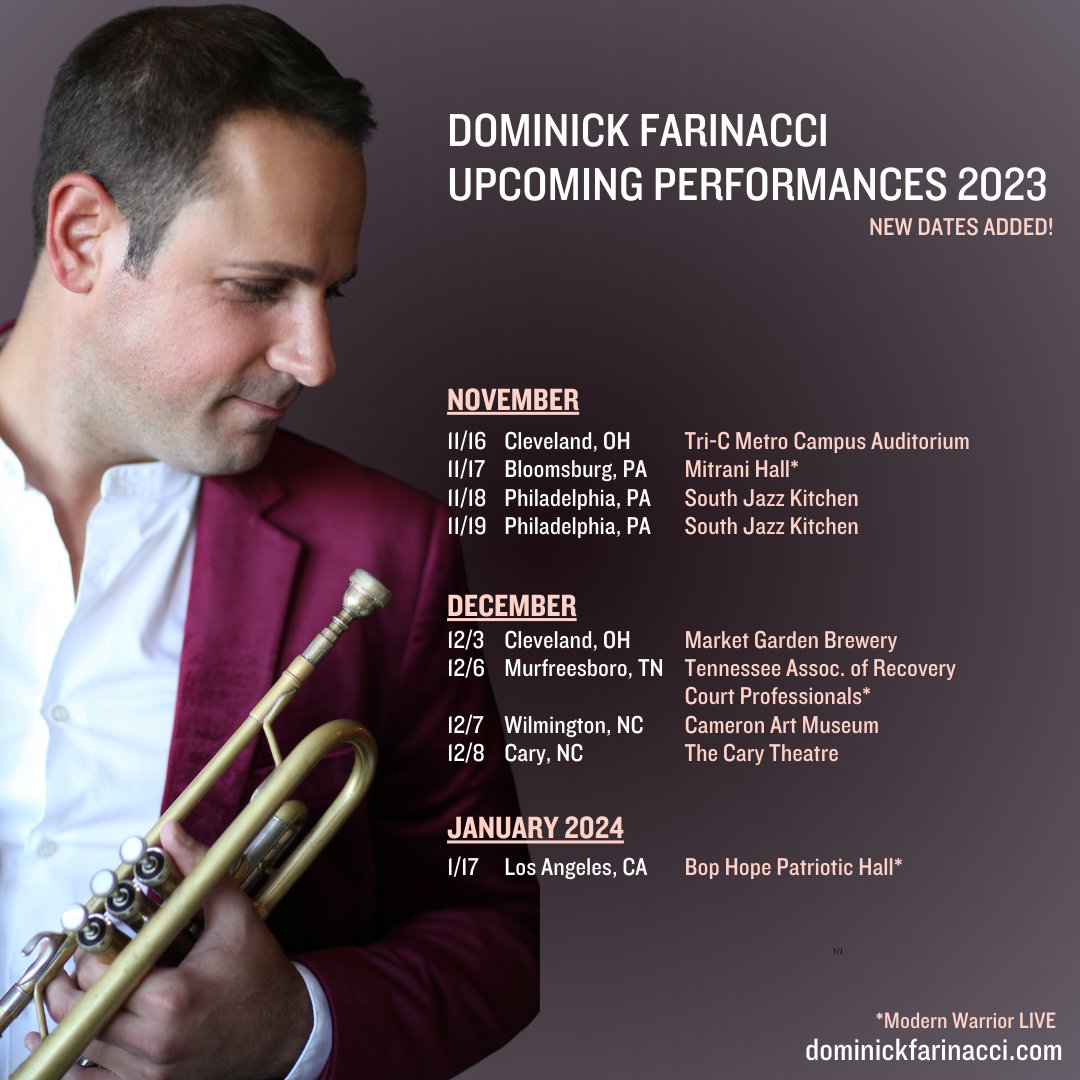 New Dates Added! Check out a description of each upcoming show here: instagram.com/dominickmusic