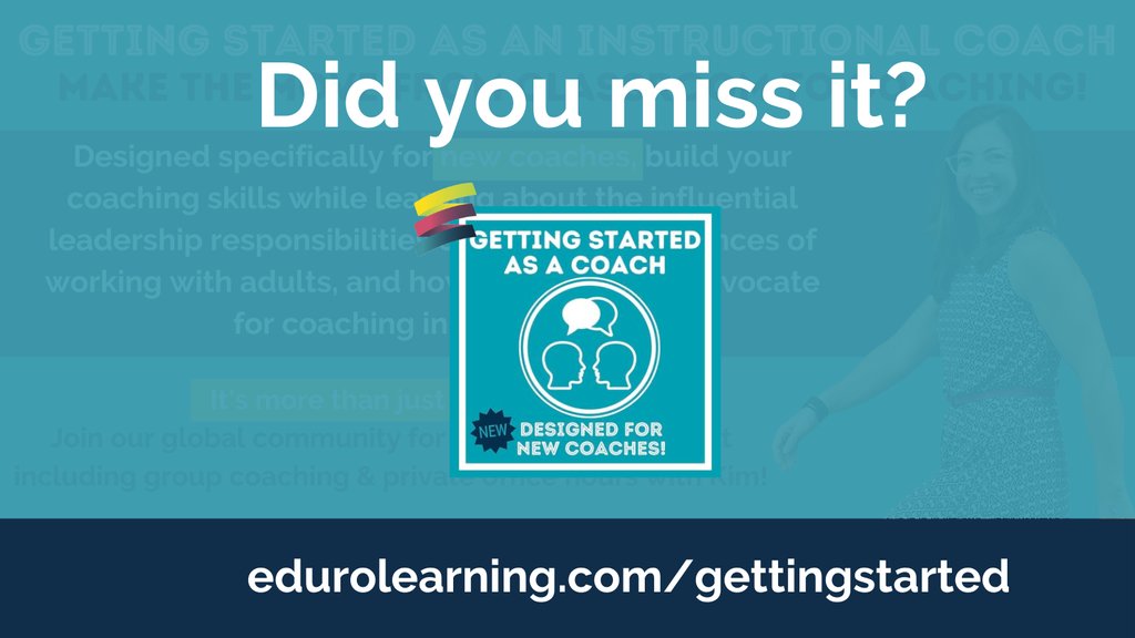 😱 Did you miss it?

⏳️ Yesterday was the last day to register for the next cohort of our Getting Started as an Instructional Coach course. 

🌟Don't want to wait until next year to feel prepared for your new coaching role? 

🔗Reach out and find info at edurolearning.com/gettingstarted