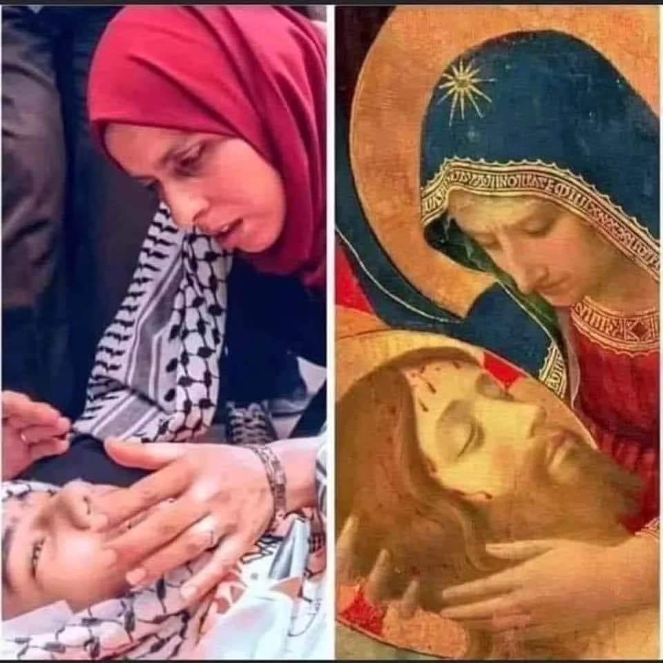 Two Mothers watching over their sons. Same place in the world, over 2,000 years apart.