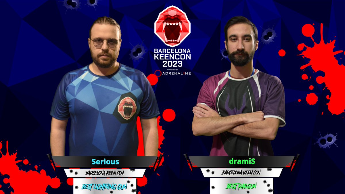 KeenCon (@keencongaming) on Twitter photo It's time to discover the champions of this 2nd edition of the #BarcelonaKeenCon2023
Winner <a href="/liquidrapha/">Shane Hendrixson</a>
2nd position <a href="/myztroraisy/">Adrián Birgány</a>
3rd position @maxterquake
Best Lightning gun Serious
Best Railgun @vtdramis
Congrats to the winners and to all the participants👏
#BeTheBEaST It's time to discover the champions of this 2nd edition of the #BarcelonaKeenCon2023
Winner <a href="/liquidrapha/">Shane Hendrixson</a>
2nd position <a href="/myztroraisy/">Adrián Birgány</a>
3rd position @maxterquake
Best Lightning gun Serious
Best Railgun @vtdramis
Congrats to the winners and to all the participants👏
#BeTheBEaST