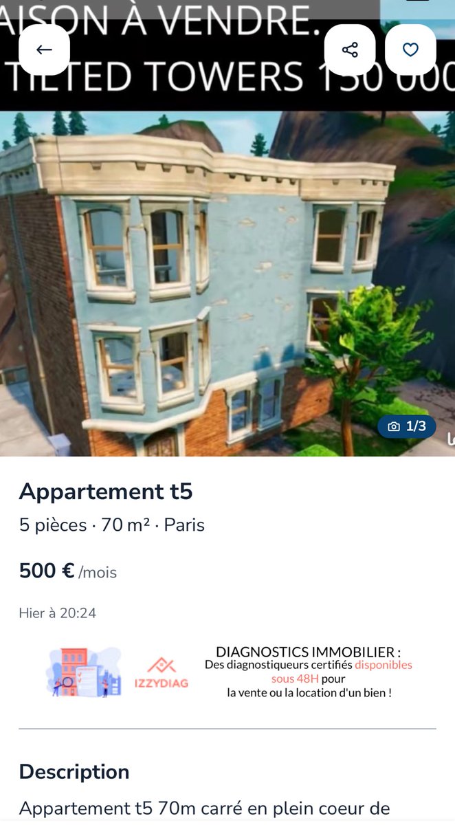 Nunaly_'s tweet image. De base je cherchais juste un appart sur Paris, c’est trop là 🥲