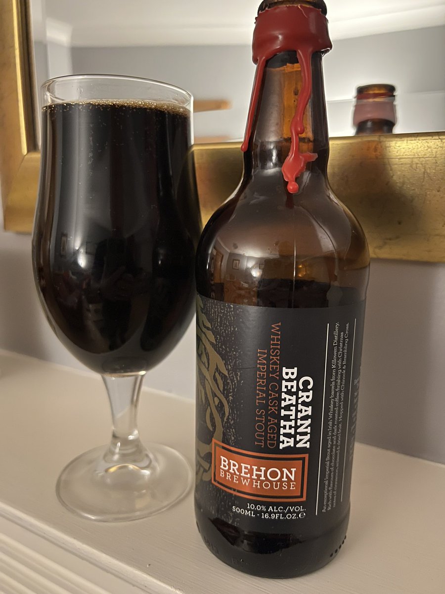 I think an after dinner drink is in order. Rather tasty whiskey cask aged imperial stout. 😋Cheers All #sundayvibes