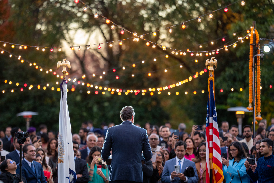 WhiteHouse46's tweet photo. In celebration of the Festival of Lights, @VP and @SecondGentleman hosted a Diwali reception at their residence. https://t.co/4YXOeXWHmN