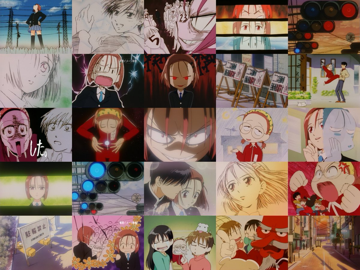 Kare Kano / His and Her Circumstances (彼氏彼女の事情),
Director: Hideaki Anno (庵野 秀明)
Studio: Gainax (Soul)
Episode 1: 
Storyboard: Hiroyuki Imaishi (今石洋之), Shouji Saeki (佐伯昭志)
Animation Director: Tadashi Hiramatsu (平松禎史)