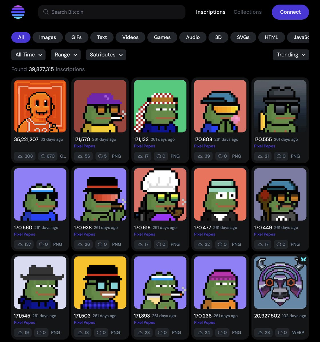 Congrats to <a href="/PepesPixel/">Pixel Pepe</a> for taking over the homepage of Ord.io this morning!