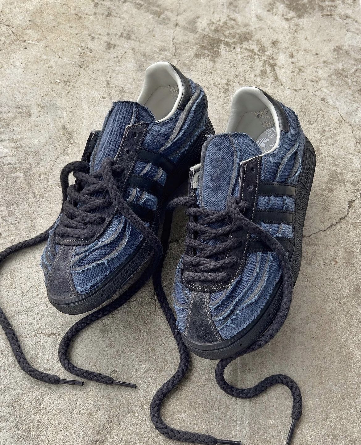 SAINT on X Custom Adidas Munchen Grey Swirlindigo by JW Customs https t WGroO3sL0H X