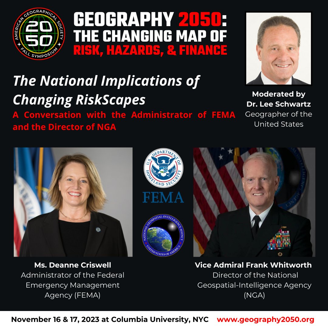 AmericanGeo's tweet image. #Geographers #Geospatial #Geotech students &amp;amp; professionals! Register today for @geography2050, our annual symposium w @columbiaclimate this Nov 16-17 in NYC. Convene across  #research #education #policy #tech #finance!  Register: bit.ly/3YdX6KJ